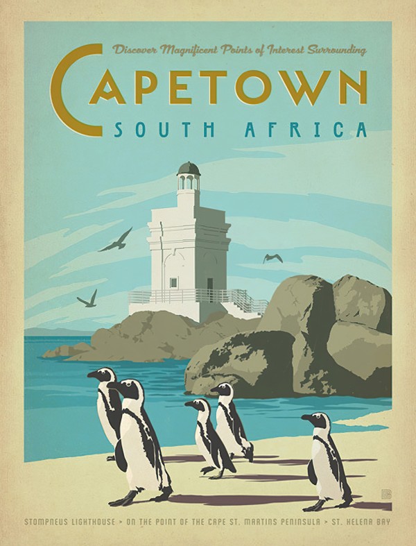 World Travel Poster Cape Town  Print